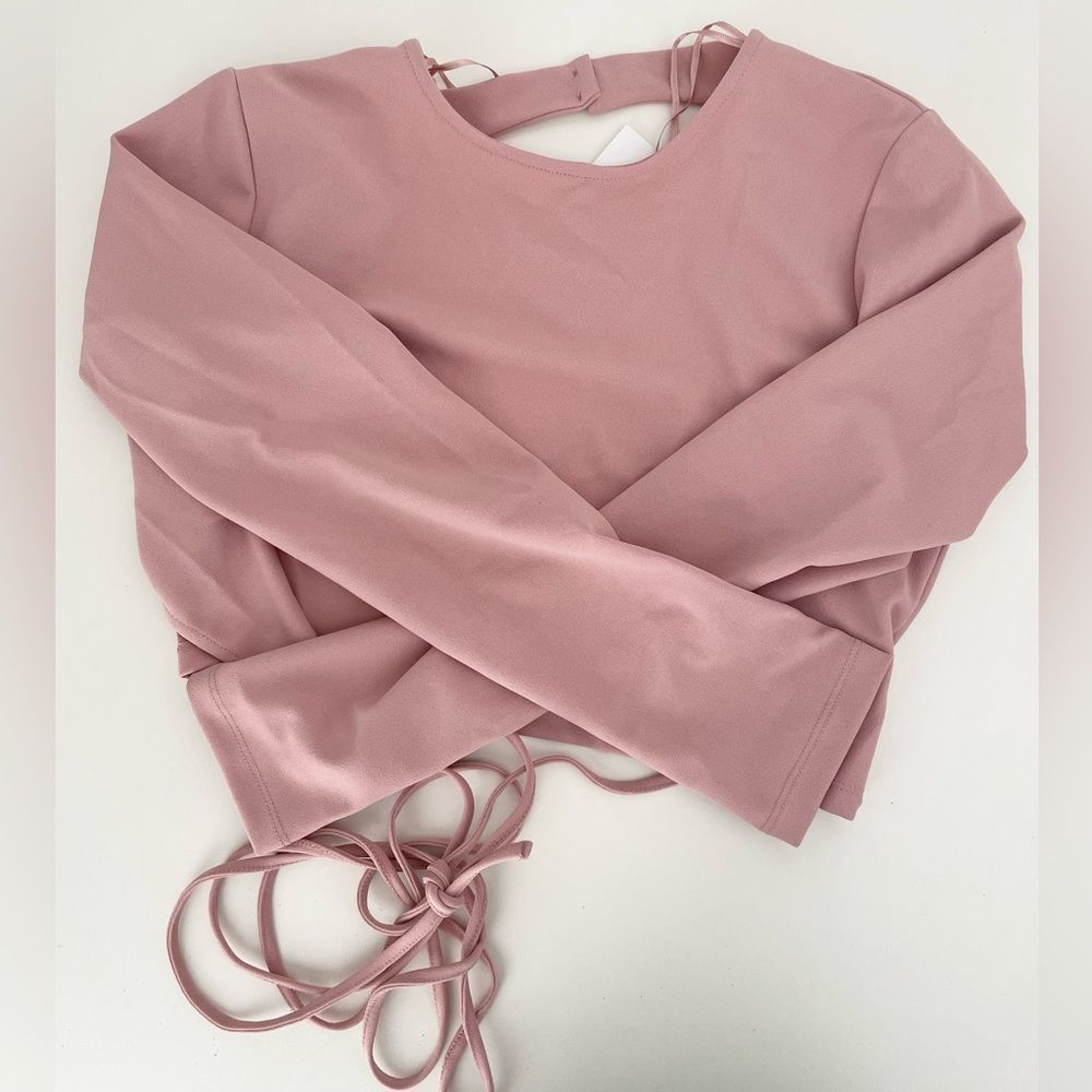 ZARA PALE PINK CROP TOP & SKIRT (sold as a set) LARGE 3067/132/030/18 - Picture 2 of 15